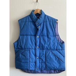 Vintage Jc Penney Blue Puffer Vest Mens Size XL USA Retro Hunting Outdoor